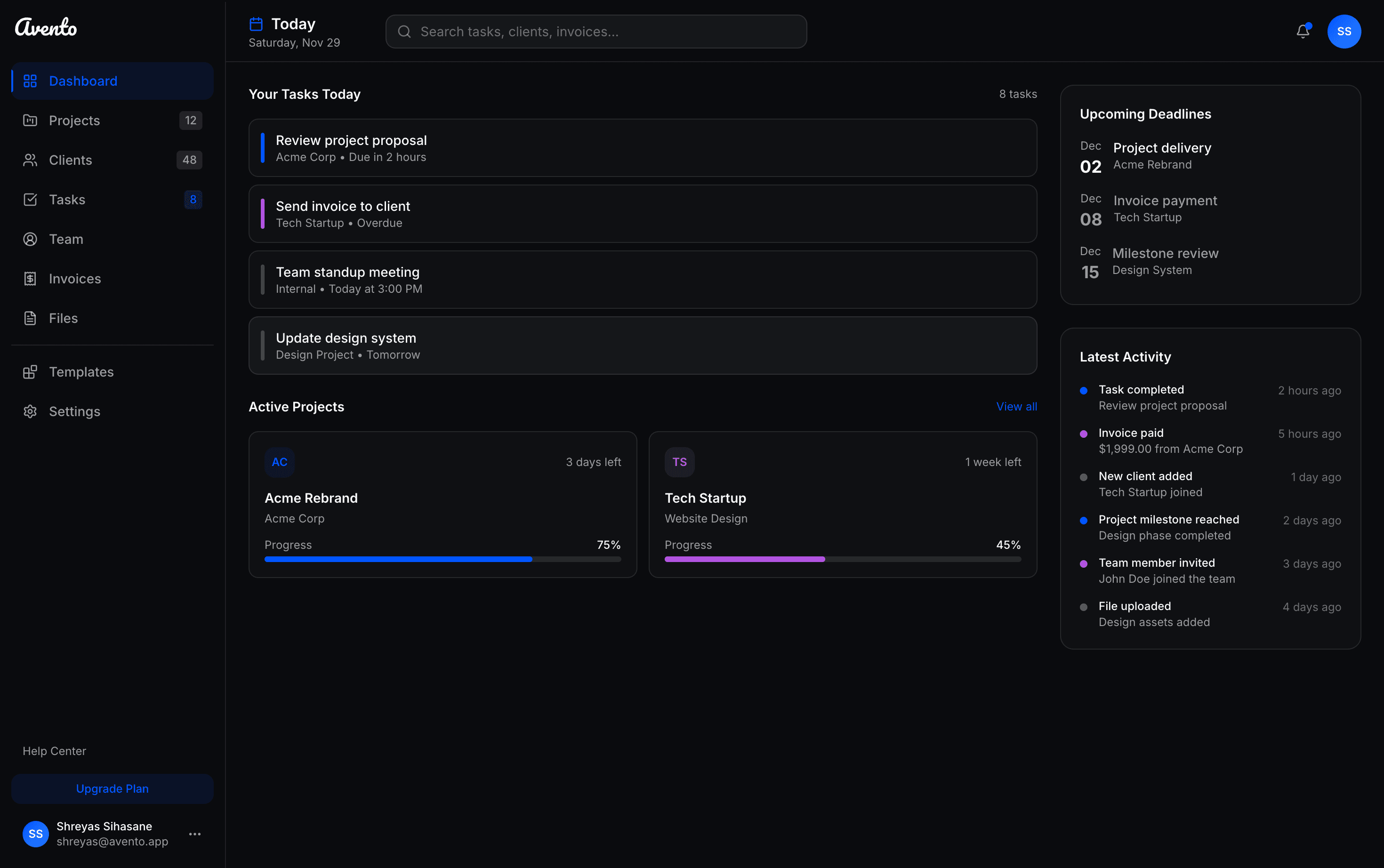 RevCore Dashboard
